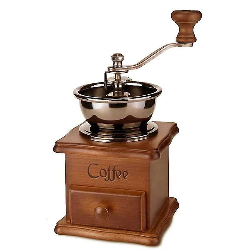 Manual Coffee Grinder Vintage Antique Style Wooden Coffee Grinder