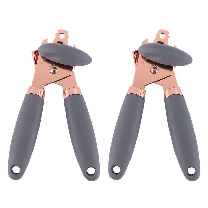 2 Pieces Manual Can Opener,stainless Steel Can Opener with Soft Grip