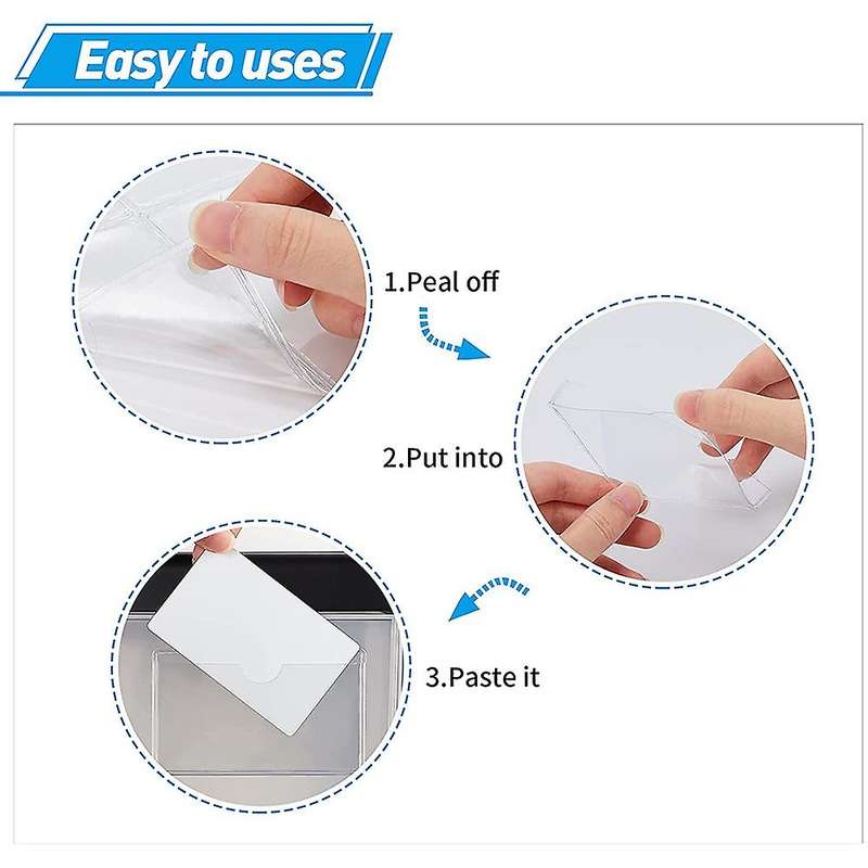 50pcs Self-adhesive Label Card Holder Index Pockets Holder 2 Sizes