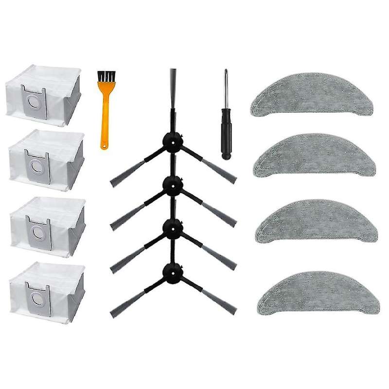 14pc for Roidmi Eve Plus Dust Bag Mop Cloth Side Brush Vacuum Cleaner