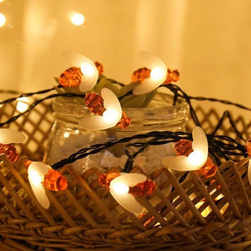 Solar Simulation Bee Light String 7m 50 Light for Garden Decor