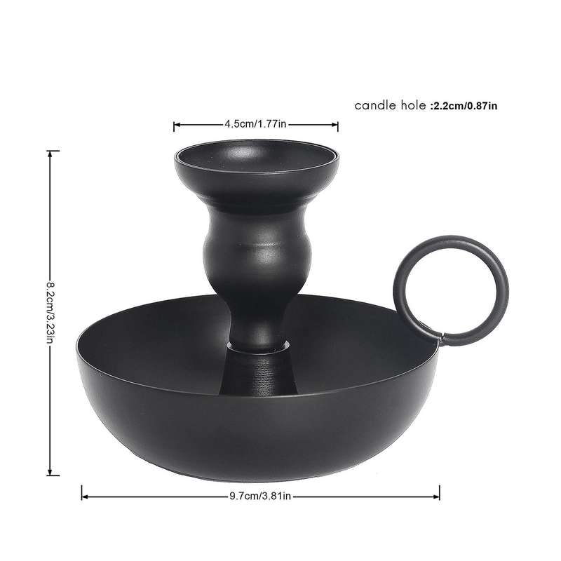 Taper Candle Holder Set Of 2,black Candlestick Holders