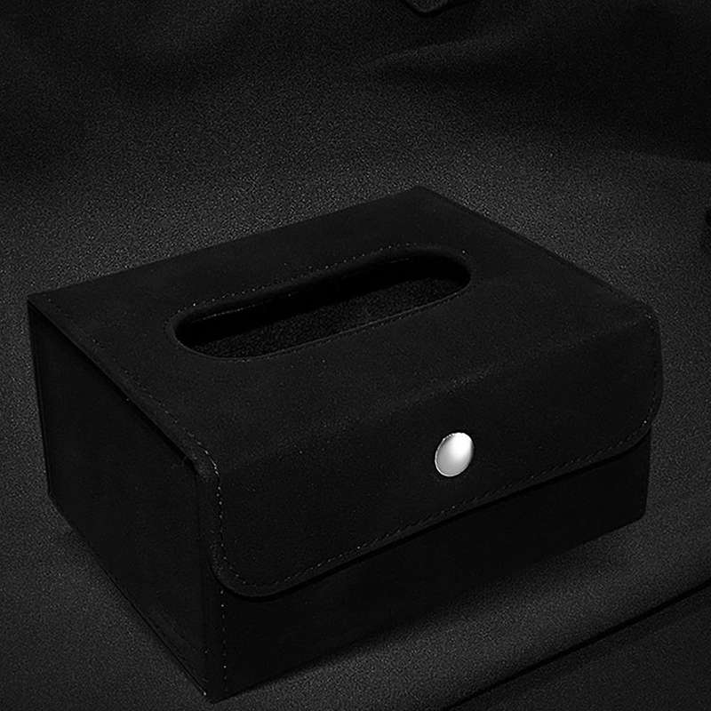 Car Tissue Box Holder Dashboard Tissue Towel Cover Box for Cars Gray
