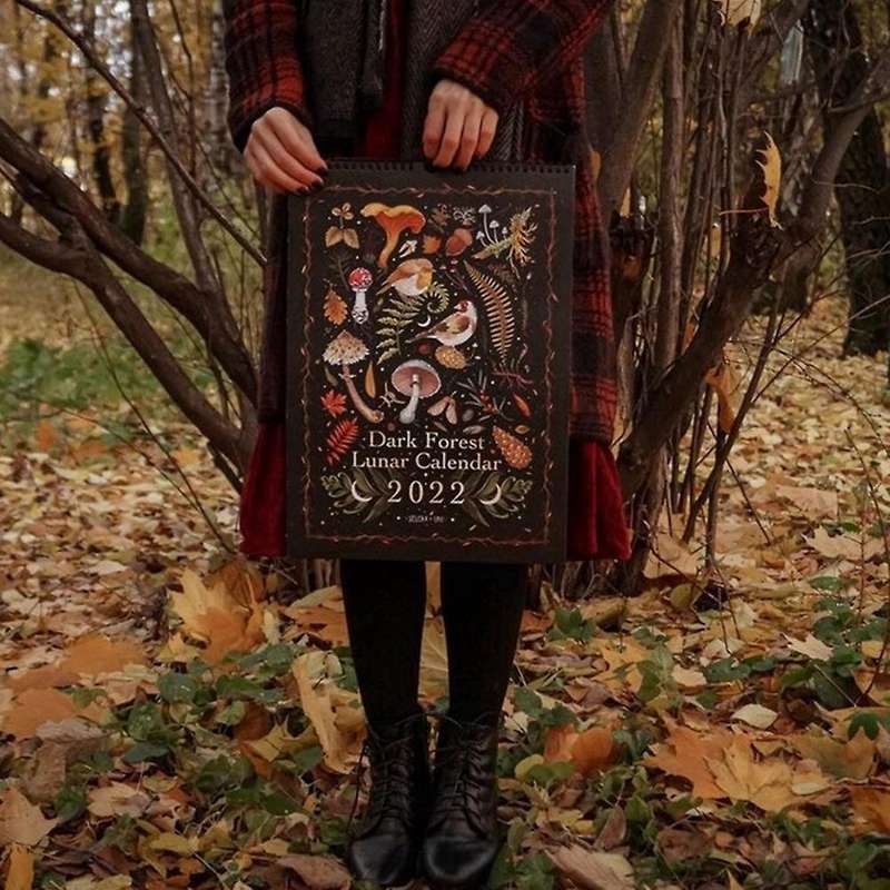 2022 New Year Wall Calendar Dark Forest Calendar Animal Wall Calendar