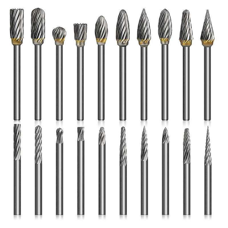 20pc 1/8 Shank Tungsten Burr Diamond Files,for Dremel Rotary Drill