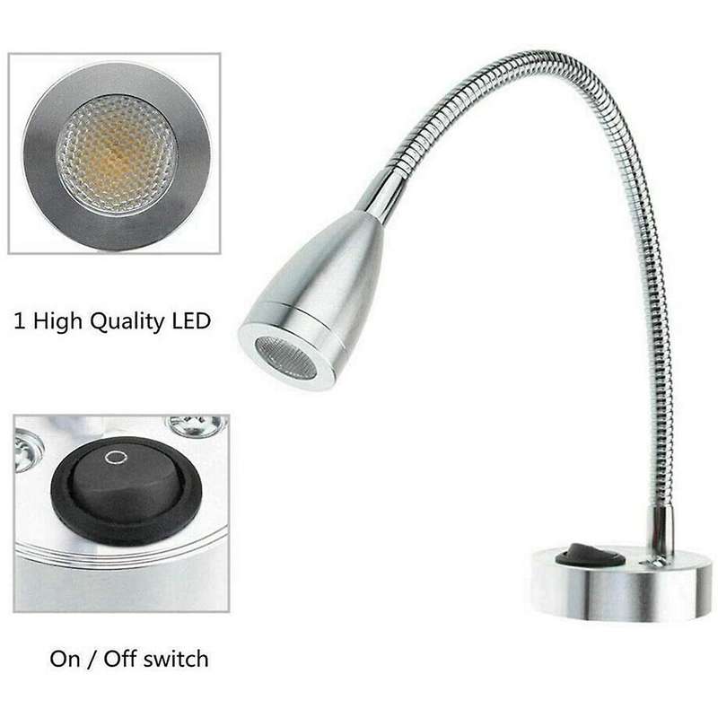 Rv 12v Reading Lamp, Adjustable Led for Camper , 3000k Warm White