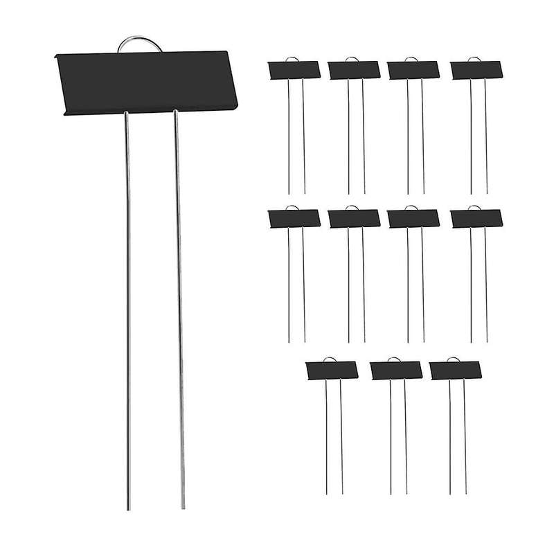 12 Pcs Metal Plant Labels Reusable Nursery Tags for Flower (black)