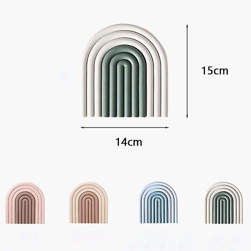 4pcs Insulation Pad Silicone Anti-scalding Pad Table Rainbow Placemat