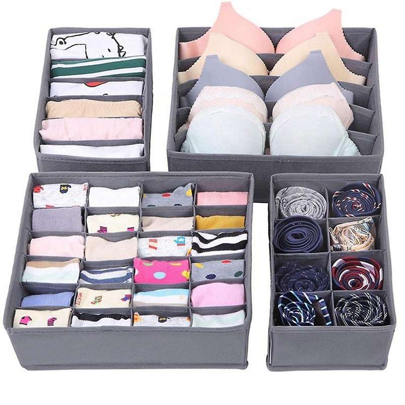4 Pcs Storage Box Coverless 4-piece Drawer Type for Socks & Underwear