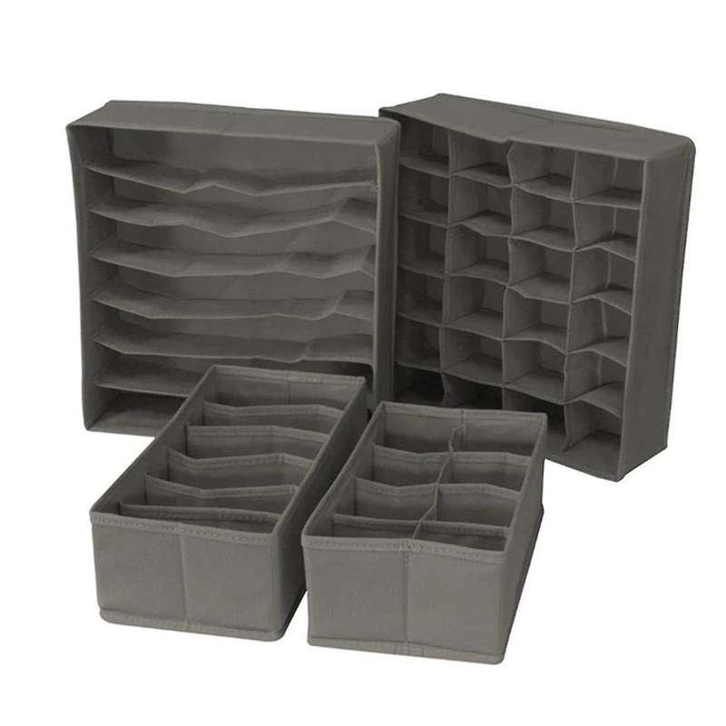 4 Pcs Storage Box Coverless 4-piece Drawer Type for Socks & Underwear