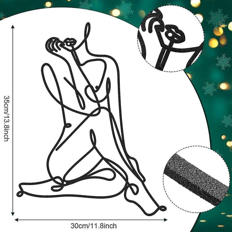 Minimalist Female Body Wire Art Decor Abstract Metal Wall Decor