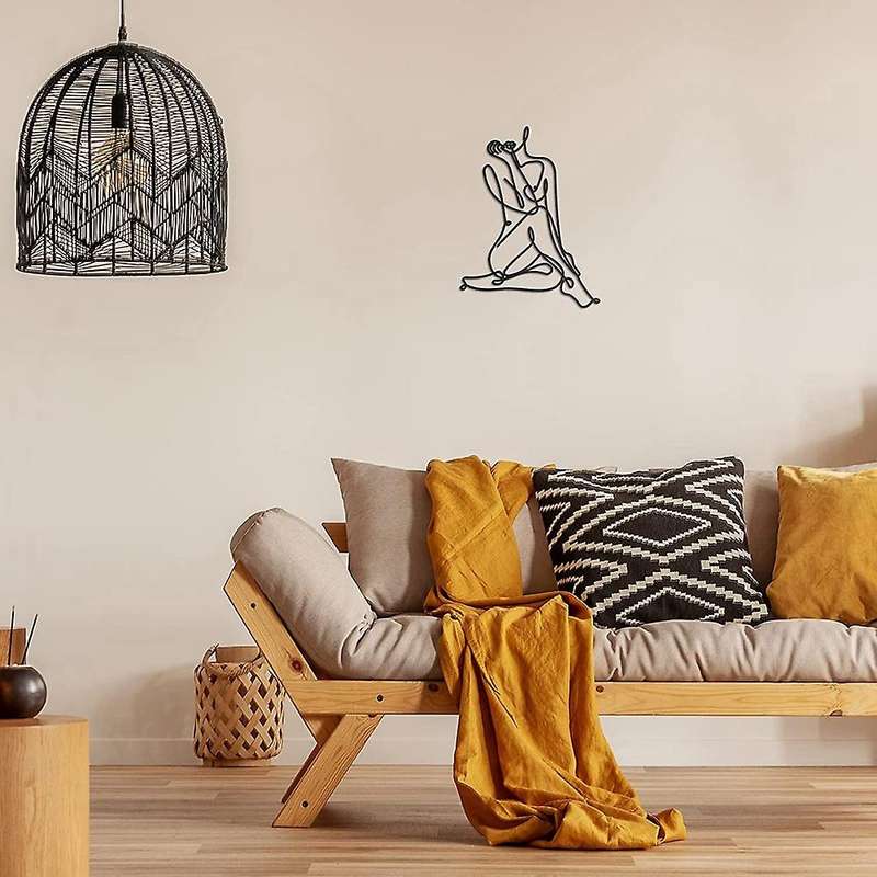 Minimalist Female Body Wire Art Decor Abstract Metal Wall Decor