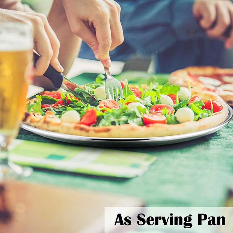 10 Inch Pizza Pan Set Of 2, Stainless Steel Pizza Round Baking Trays