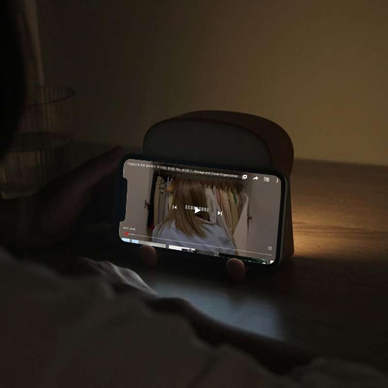 Cute Cartoon Toast Bread Shape Night Light Mobile Phone Holder Usb, C