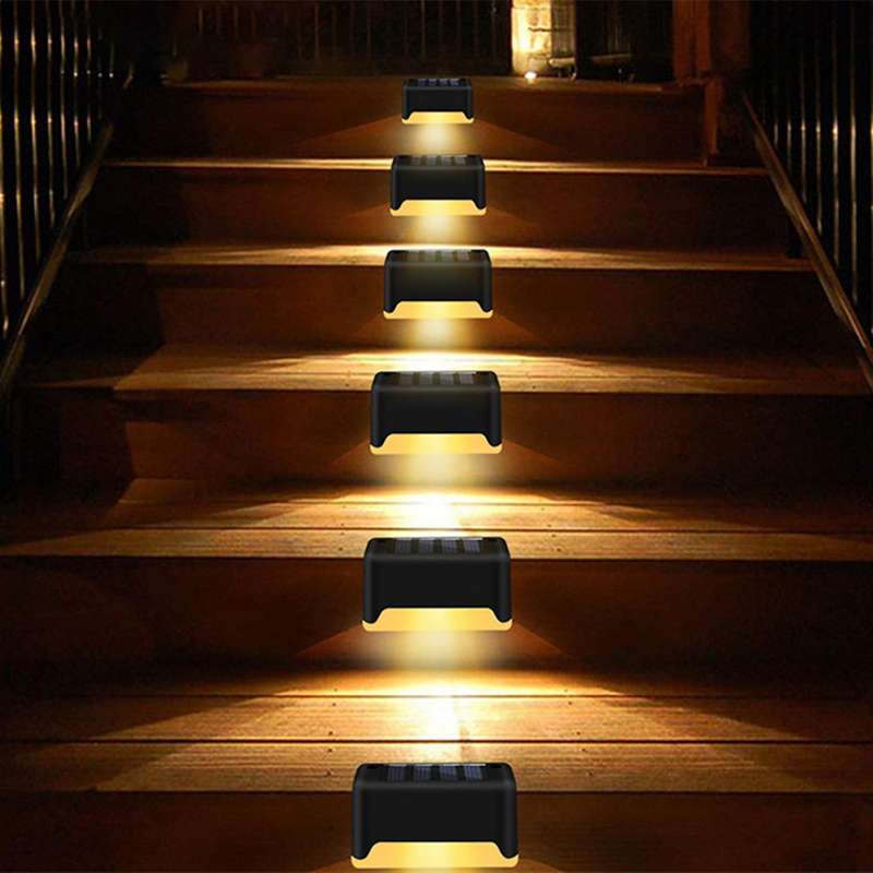 8pcs Solar Step Light Led Waterproof Stair Railing Fence Light