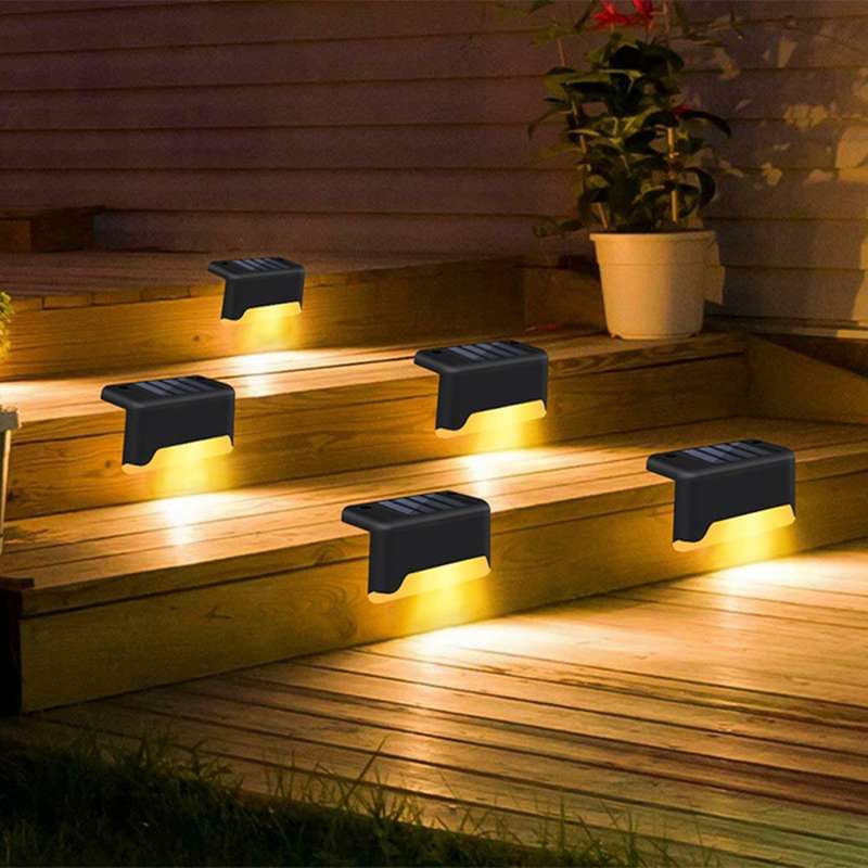 8pcs Solar Step Light Led Waterproof Stair Railing Fence Light