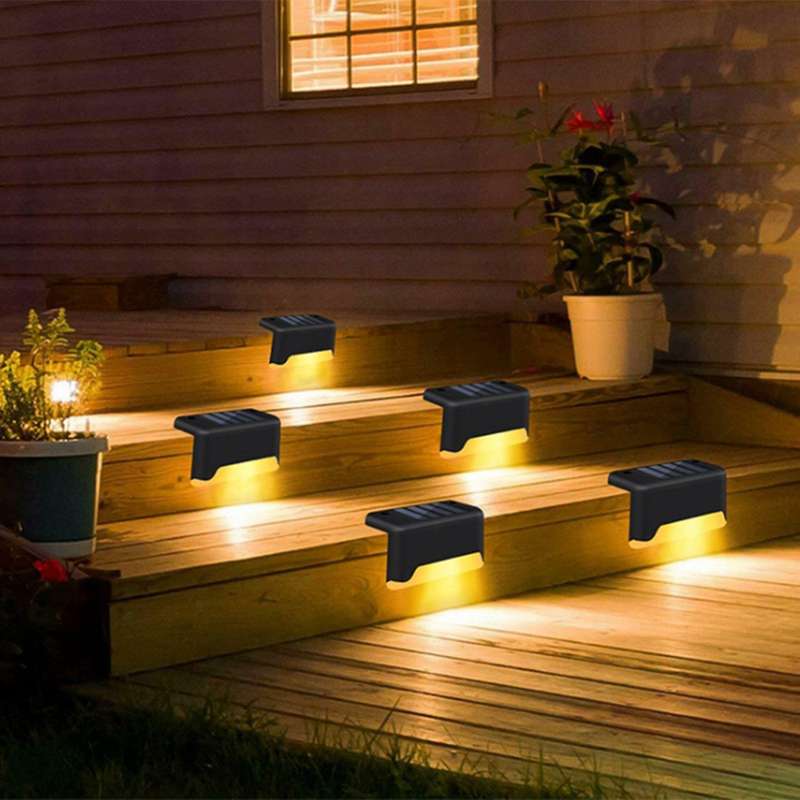 8pcs Solar Step Light Led Waterproof Stair Railing Fence Light