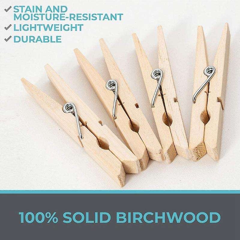 100pcs Clothes Pins, Durable Strong Grip, Rust and Moisture Resistant