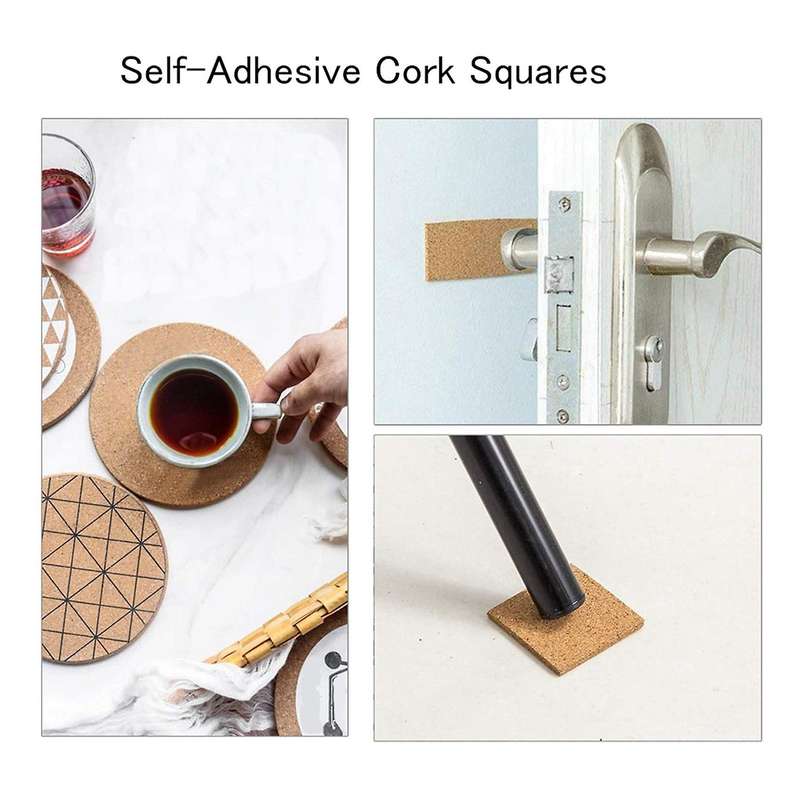 Self-adhesive Cork for Coasters and Diy Crafts Supplies (120, Square)