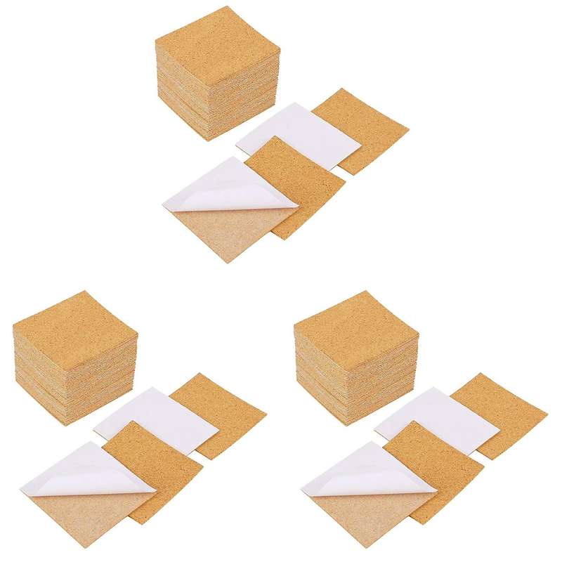 Self-adhesive Cork for Coasters and Diy Crafts Supplies (120, Square)