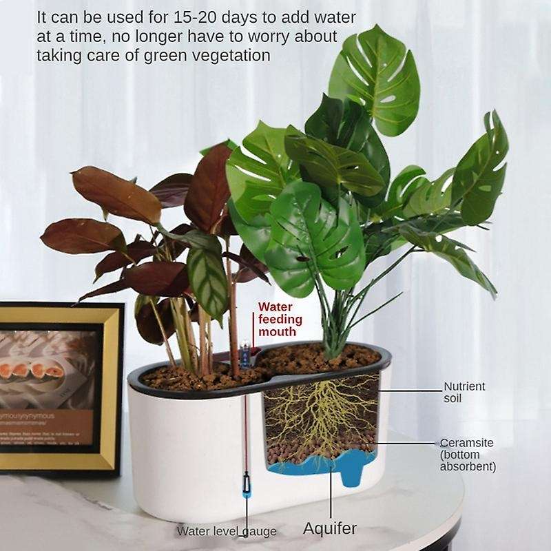 Automatic Self-watering Plastic Plant Pot with Water Level-1