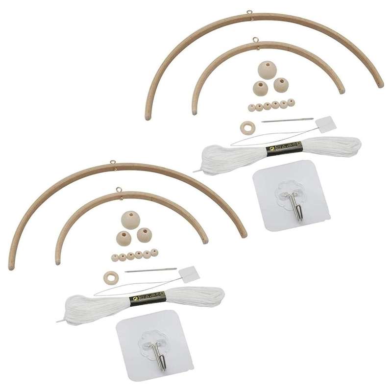 Wooden Mobile Frame for Crafts Natural Wood Mobile Hanger Mobile Kit