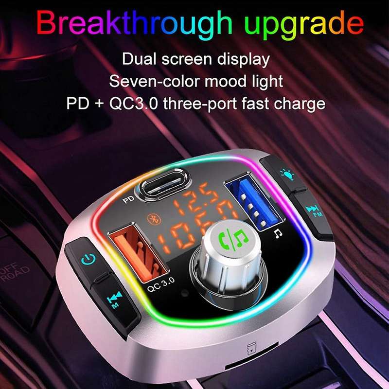 Bc63 Bluetooth 5.0 Car Kit Handsfree Wireless Fm Transmitter Car Mp3