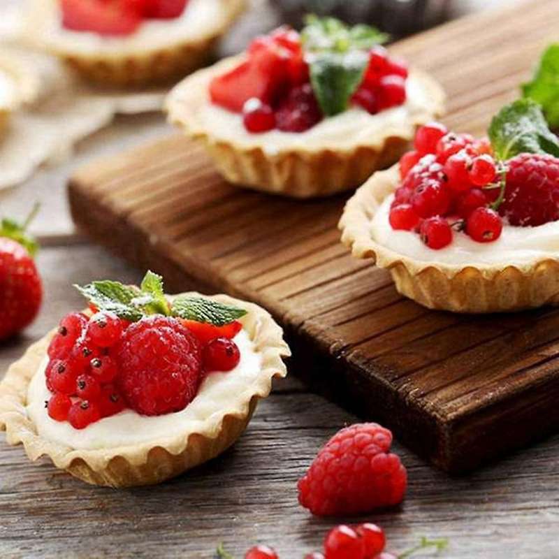 Egg Tart Molds, 3inch Mini Tart Pans Removable Bottom (10 Pcs )