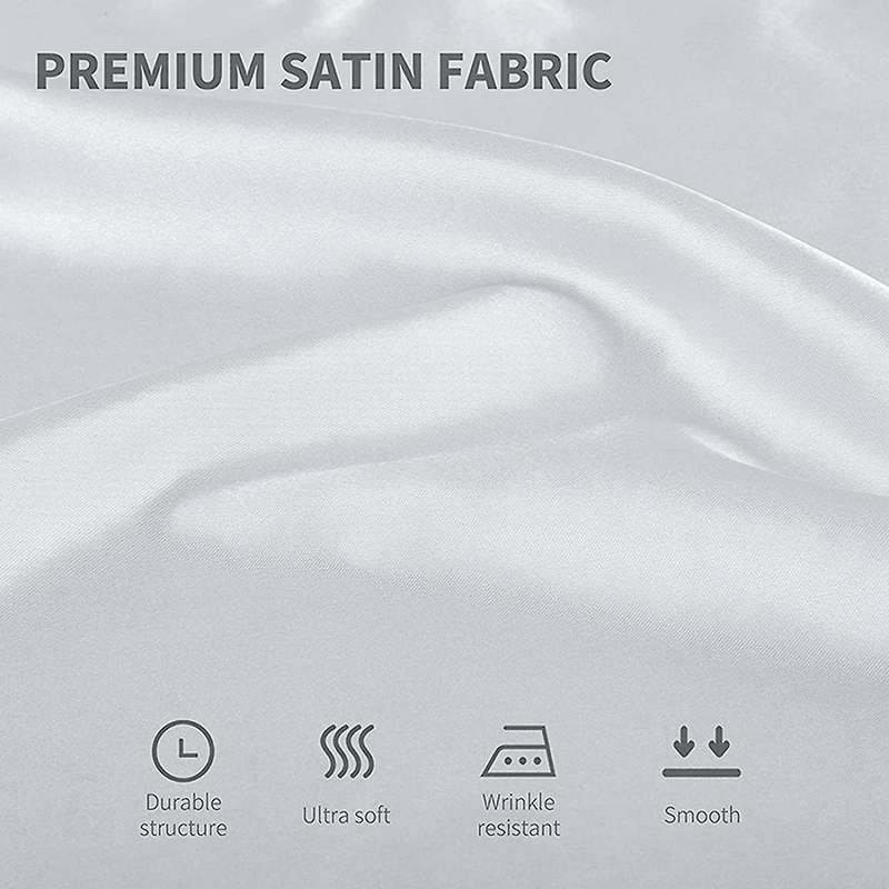 16pcs Square Satin Napkins,shiny Silk Doilies,soft and Smooth, Gray