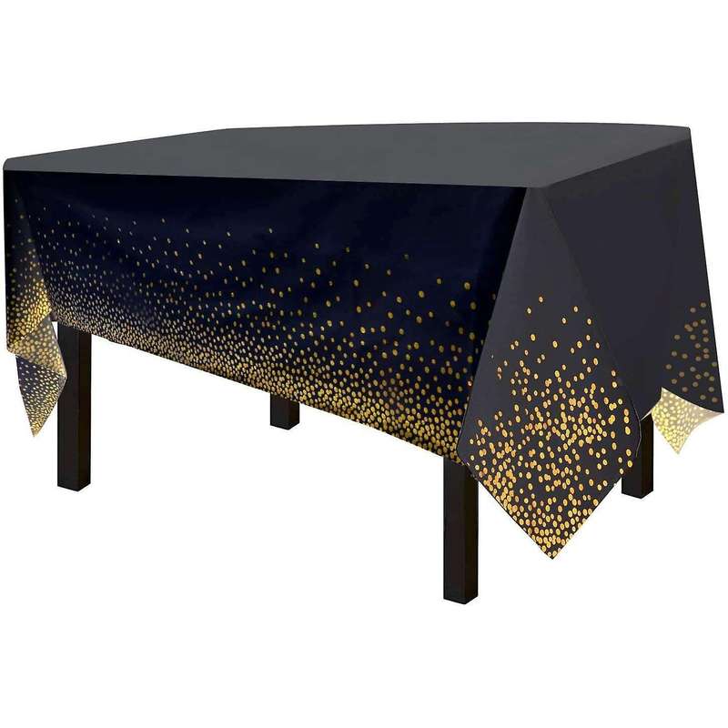 4 Pack Premium Black Disposable Plastic Table for Party Table Cloths