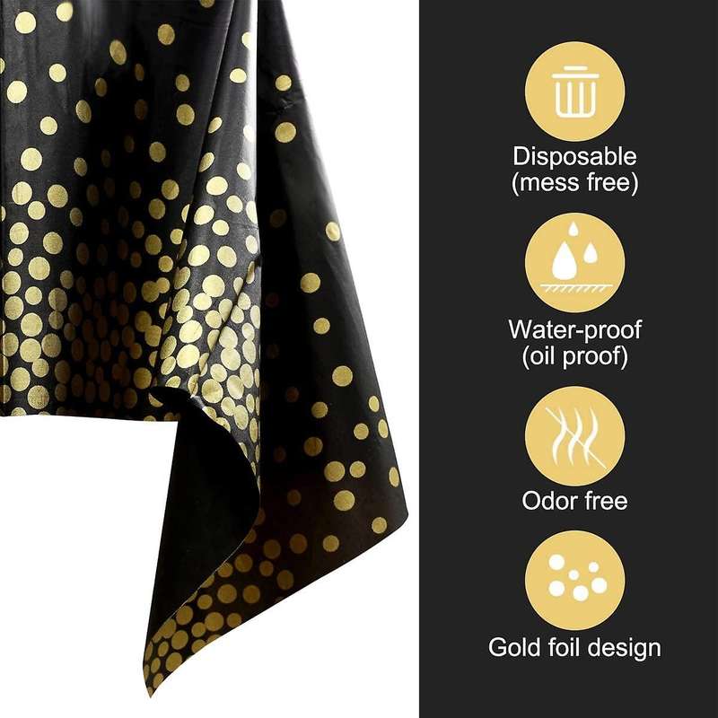4 Pack Premium Black Disposable Plastic Table for Party Table Cloths