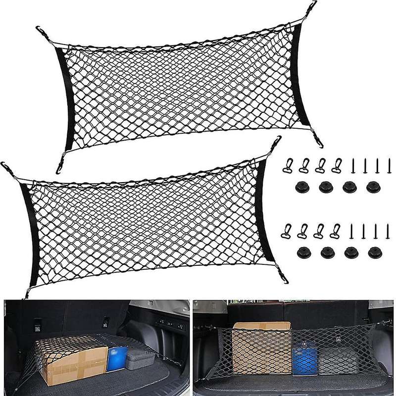 2pcs Rear Cargo Nets for Suv,35 Inch- 48 Inch Cargo Trunk Net