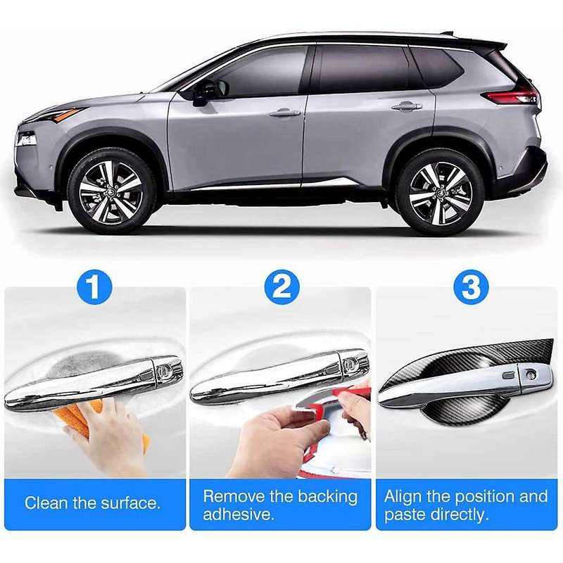For Nissan X-trail T33 Carbon Fiber Car Door Handle Bowl Cover Trim