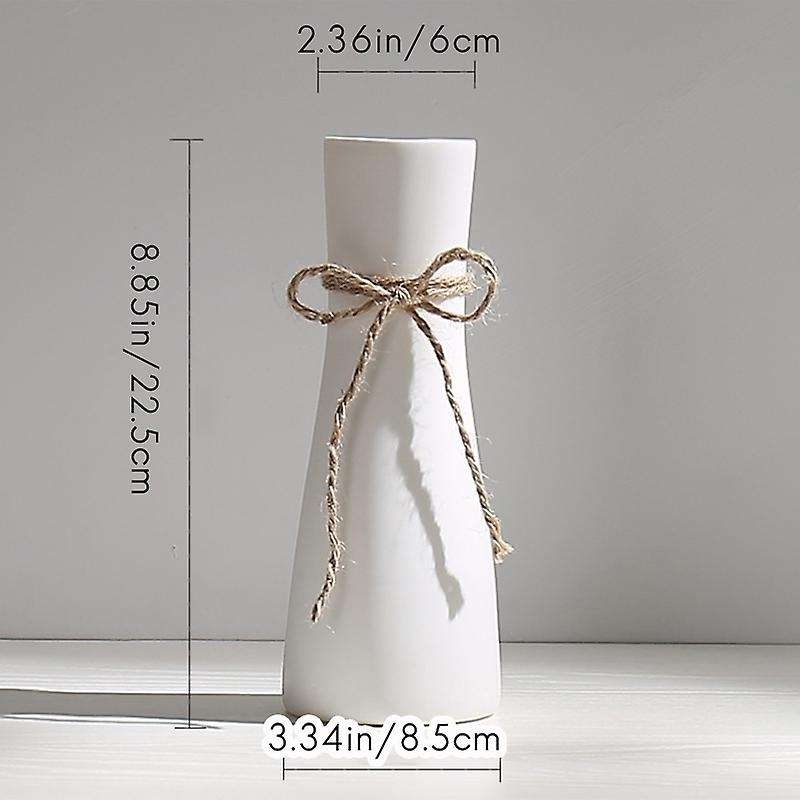 White Ceramic Vase Minimalist Style Home Decoration Vase (a Style)