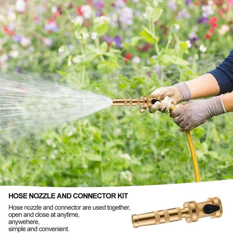 Garden Hose Nozzle and Hose Shut Off Valve Kit