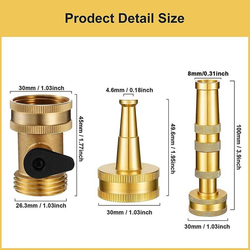 Garden Hose Nozzle and Hose Shut Off Valve Kit