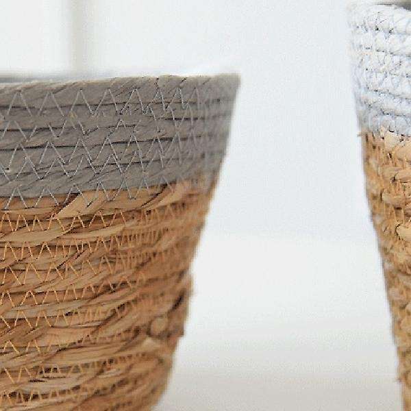 Seagrass Planter Basket Set Of 2 Indoor Outdoor, Plant Containers