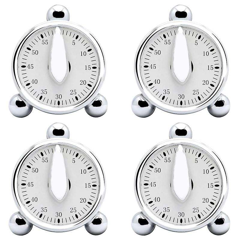 4 Pcs Countdown 60 Minutes Mechanical Timer, for Cooking Baking Kids