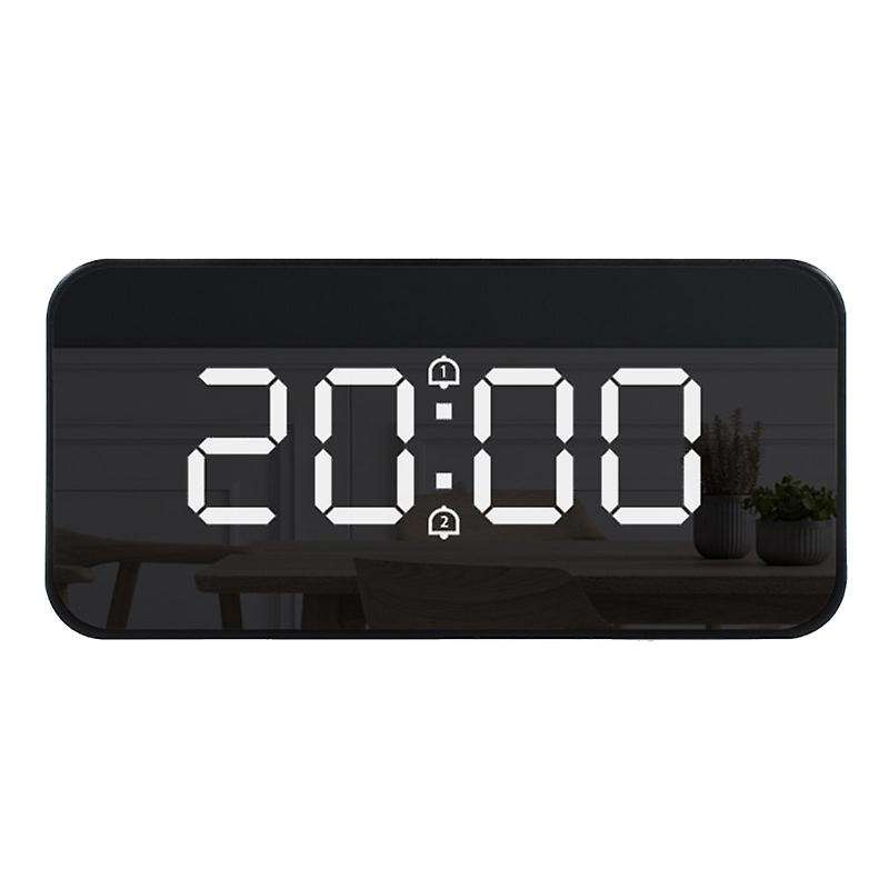 Alarm Clock Led Digital Time Snooze Table Electronic Auto (black)