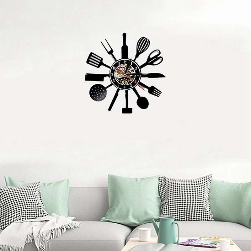 Vinyl Record Wall Modern Design Decorative Kitchen Hanging Clocks
