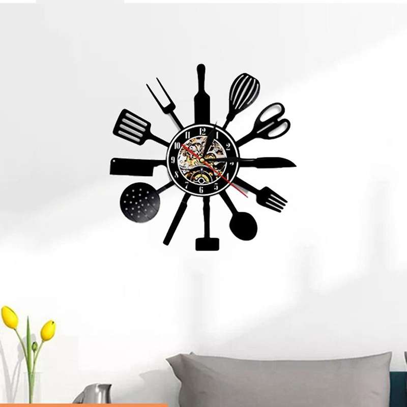 Vinyl Record Wall Modern Design Decorative Kitchen Hanging Clocks