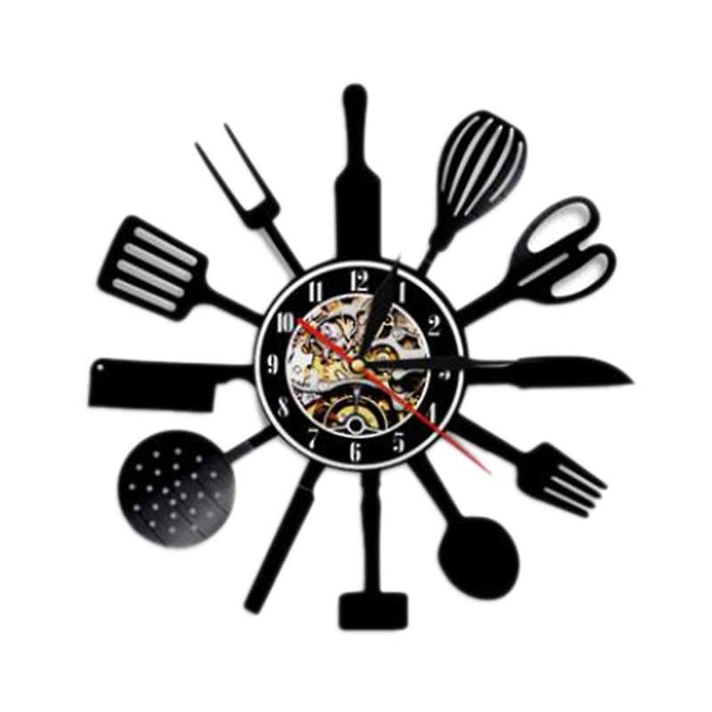 Vinyl Record Wall Modern Design Decorative Kitchen Hanging Clocks
