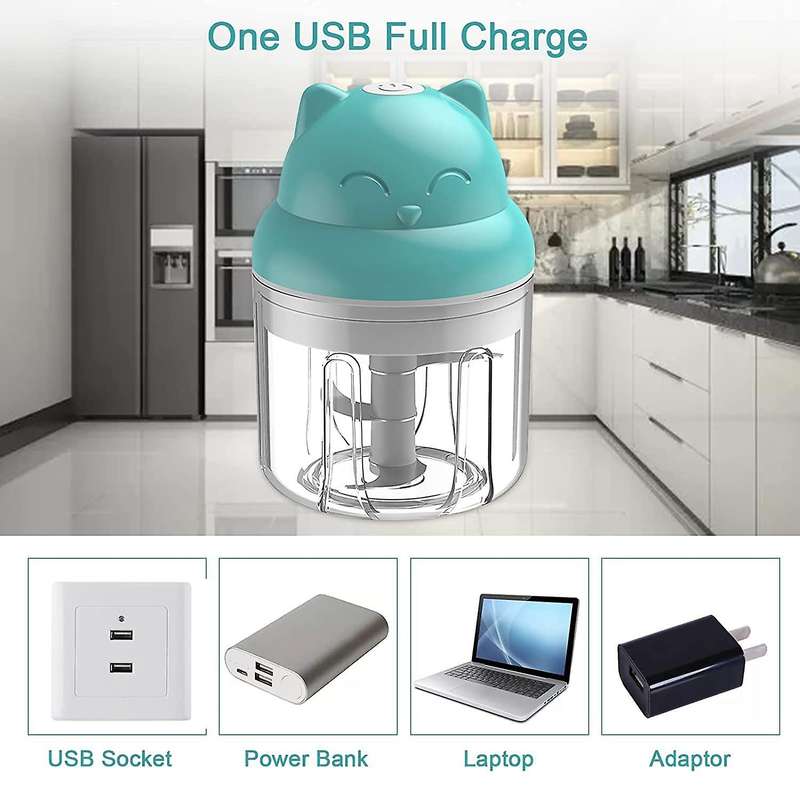 Mini Electric Food Chopper for Onion Chili Herb Garlic Cordless A
