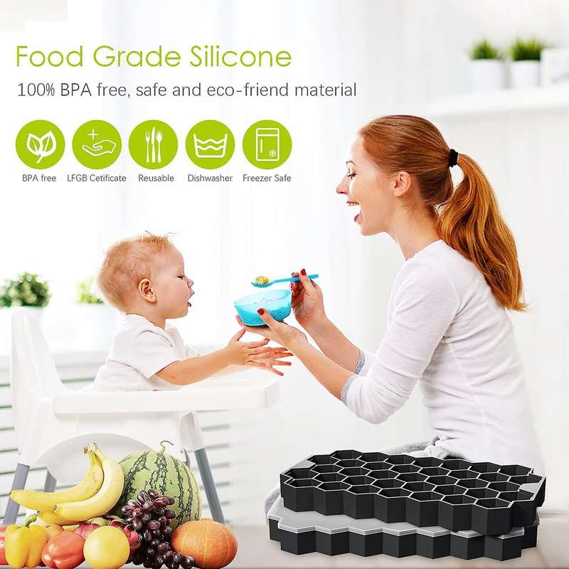 Silicone Ice Square Tray, with Lid, Bpa-free Ice Square Tray