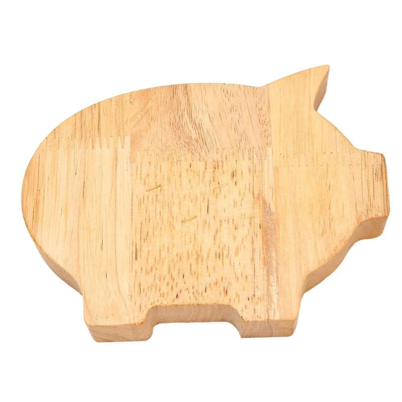 Pig Piggy Bank Pine Piggy Bank Transparent Decoration Gift 15.7x12cm