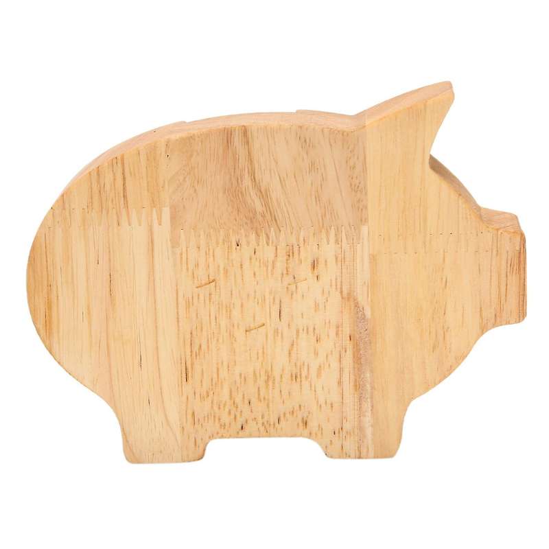 Pig Piggy Bank Pine Piggy Bank Transparent Decoration Gift 15.7x12cm