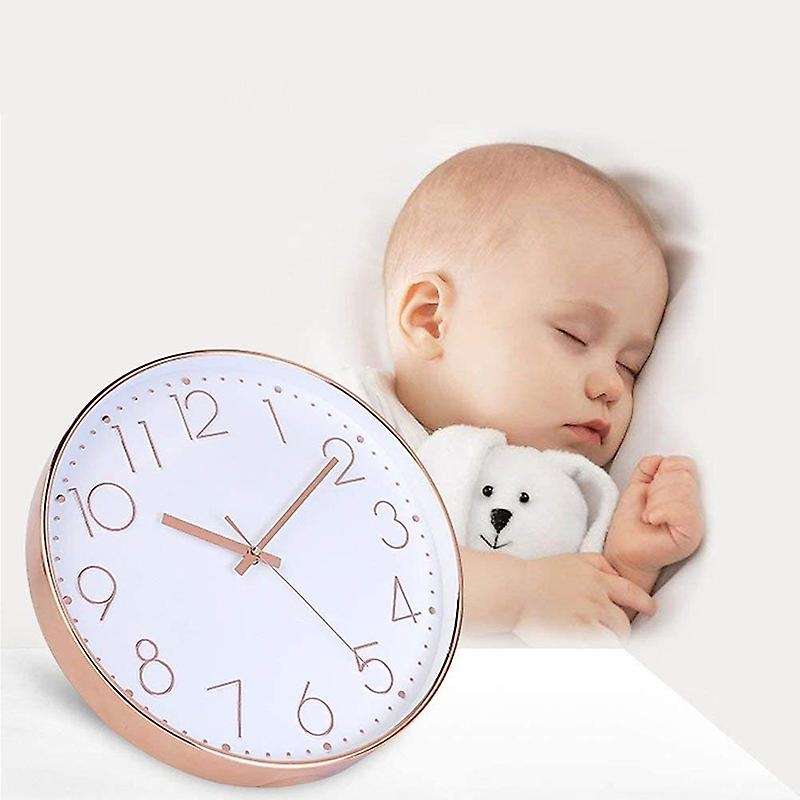 12inch Quartz Wall Clock for Indoor Modern Decorative Rose Golden