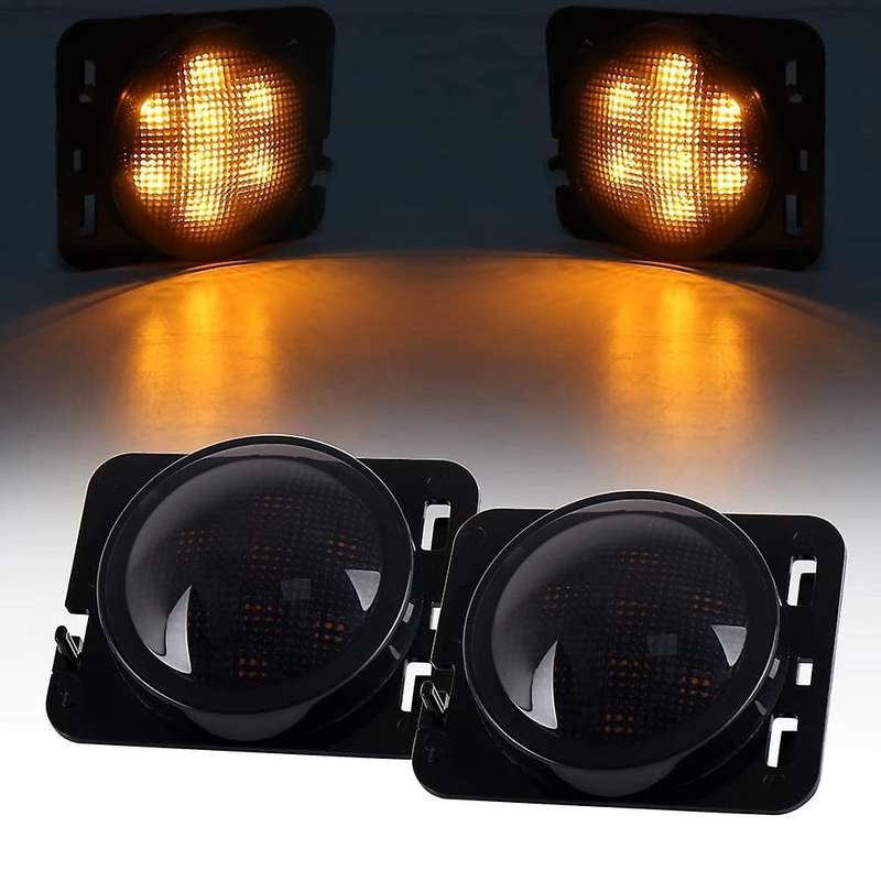Smoke Lens Led Side Marker Turn Signal for Jeep Wrangler 2007-2017