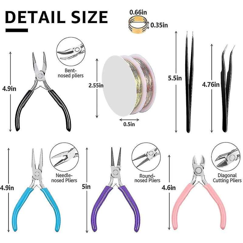 Pliers for Jewelry Making Kit,with Jump Ring,2 Rolls Jewelry Wire