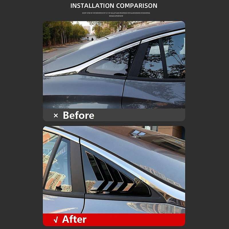 Rear Side Window Louvers,for Mg 5 Mg5 2021 Car, Bright Black Style